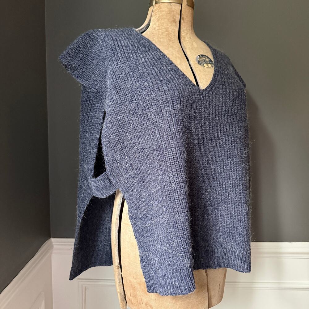 Cocogio Made in Italy NWT Wool Alpaca Sweater Vest Dusty Blue OS